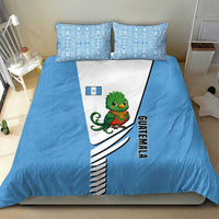 Guatemala Cute Quetzal Bird Bedding Set with Blue White Flag Colors and Tribal Pattern Design - Wonder Print Shop