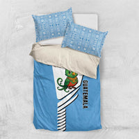 Guatemala Cute Quetzal Bird Bedding Set with Blue White Flag Colors and Tribal Pattern Design - Wonder Print Shop