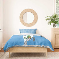 Guatemala Cute Quetzal Bird Bedding Set with Blue White Flag Colors and Tribal Pattern Design - Wonder Print Shop