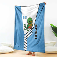 Guatemala Cute Quetzal Bird Blanket with Blue White Flag Colors and Tribal Pattern Design - Wonder Print Shop