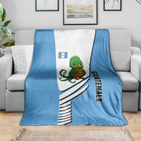 Guatemala Cute Quetzal Bird Blanket with Blue White Flag Colors and Tribal Pattern Design - Wonder Print Shop