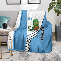 Guatemala Cute Quetzal Bird Blanket with Blue White Flag Colors and Tribal Pattern Design - Wonder Print Shop