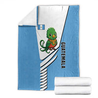 Guatemala Cute Quetzal Bird Blanket with Blue White Flag Colors and Tribal Pattern Design - Wonder Print Shop