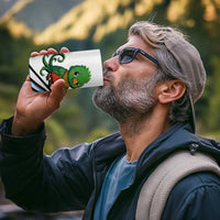 Guatemala Cute Quetzal Bird 4 in 1 Can Cooler Tumbler with Blue White Flag Colors and Tribal Pattern Design - Wonder Print Shop