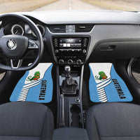 Guatemala Cute Quetzal Bird Car Mats with Blue White Flag Colors and Tribal Pattern Design - Wonder Print Shop