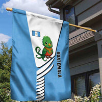 Guatemala Cute Quetzal Bird Garden Flag with Blue White Flag Colors and Tribal Pattern Design - Wonder Print Shop