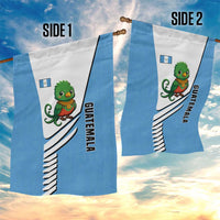 Guatemala Cute Quetzal Bird Garden Flag with Blue White Flag Colors and Tribal Pattern Design - Wonder Print Shop