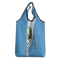 Guatemala Cute Quetzal Bird Grocery Bag with Blue White Flag Colors and Tribal Pattern Design - Wonder Print Shop