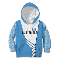Guatemala Cute Quetzal Bird Kid Hoodie with Blue White Flag Colors and Tribal Pattern Design - Wonder Print Shop