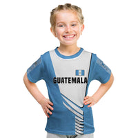 Guatemala Cute Quetzal Bird Kid T Shirt with Blue White Flag Colors and Tribal Pattern Design - Wonder Print Shop
