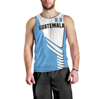 Guatemala Cute Quetzal Bird Men Tank Top with Blue White Flag Colors and Tribal Pattern Design - Wonder Print Shop