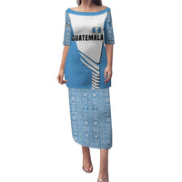 Guatemala Cute Quetzal Bird Puletasi with Blue White Flag Colors and Tribal Pattern Design - Wonder Print Shop