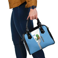 Guatemala Cute Quetzal Bird Shoulder Handbag with Blue White Flag Colors and Tribal Pattern Design - Wonder Print Shop