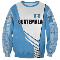 Guatemala Cute Quetzal Bird Sweatshirt with Blue White Flag Colors and Tribal Pattern Design - Wonder Print Shop