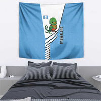 Guatemala Cute Quetzal Bird Tapestry with Blue White Flag Colors and Tribal Pattern Design - Wonder Print Shop