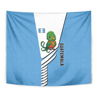 Guatemala Cute Quetzal Bird Tapestry with Blue White Flag Colors and Tribal Pattern Design - Wonder Print Shop