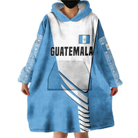 Guatemala Cute Quetzal Bird Wearable Blanket Hoodie with Blue White Flag Colors and Tribal Pattern Design - Wonder Print Shop