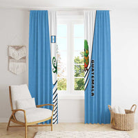 Guatemala Cute Quetzal Bird Window Curtain with Blue White Flag Colors and Tribal Pattern Design - Wonder Print Shop