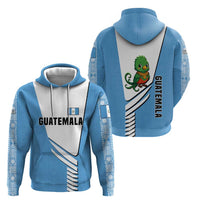 Guatemala Cute Quetzal Bird Zip Hoodie with Blue White Flag Colors and Tribal Pattern Design - Wonder Print Shop