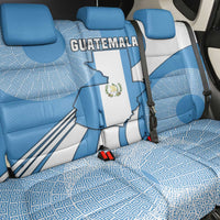 Guatemala Flag Map Back Car Seat Cover with Blue White Swirl and Geometric Pattern Design - Wonder Print Shop
