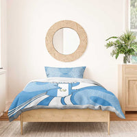 Guatemala Flag Map Bedding Set with Blue White Swirl and Geometric Pattern Design - Wonder Print Shop