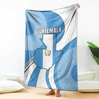 Guatemala Flag Map Blanket with Blue White Swirl and Geometric Pattern Design - Wonder Print Shop