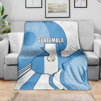 Guatemala Flag Map Blanket with Blue White Swirl and Geometric Pattern Design - Wonder Print Shop