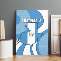 Guatemala Flag Map Canvas Wall Art with Blue White Swirl and Geometric Pattern Design - Wonder Print Shop