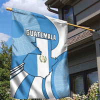 Guatemala Flag Map Garden Flag with Blue White Swirl and Geometric Pattern Design - Wonder Print Shop