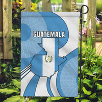 Guatemala Flag Map Garden Flag with Blue White Swirl and Geometric Pattern Design - Wonder Print Shop