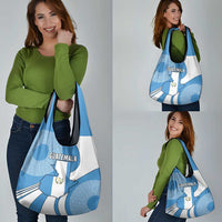 Guatemala Flag Map Grocery Bag with Blue White Swirl and Geometric Pattern Design - Wonder Print Shop