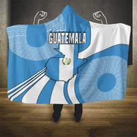 Guatemala Flag Map Hooded Blanket with Blue White Swirl and Geometric Pattern Design - Wonder Print Shop