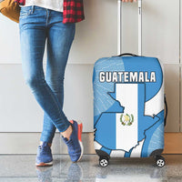 Guatemala Flag Map Luggage Cover with Blue White Swirl and Geometric Pattern Design - Wonder Print Shop