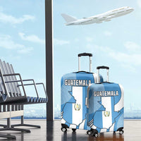 Guatemala Flag Map Luggage Cover with Blue White Swirl and Geometric Pattern Design - Wonder Print Shop