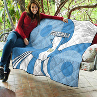 Guatemala Flag Map Quilt with Blue White Swirl and Geometric Pattern Design - Wonder Print Shop