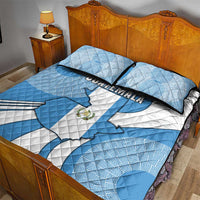 Guatemala Flag Map Quilt Bed Set with Blue White Swirl and Geometric Pattern Design - Wonder Print Shop