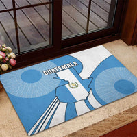 Guatemala Flag Map Rubber Doormat with Blue White Swirl and Geometric Pattern Design - Wonder Print Shop