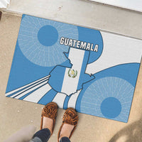 Guatemala Flag Map Rubber Doormat with Blue White Swirl and Geometric Pattern Design - Wonder Print Shop
