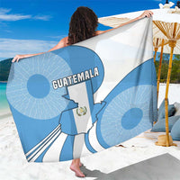 Guatemala Flag Map Sarong with Blue White Swirl and Geometric Pattern Design - Wonder Print Shop