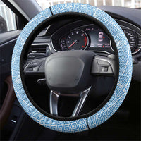 Guatemala Flag Map Steering Wheel Cover with Blue White Swirl and Geometric Pattern Design - Wonder Print Shop
