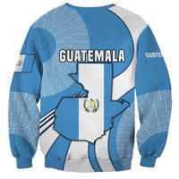 Guatemala Flag Map Sweatshirt with Blue White Swirl and Geometric Pattern Design - Wonder Print Shop
