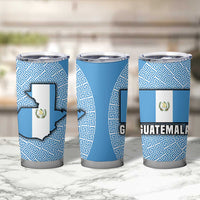 Guatemala Flag Map Tumbler Cup with Blue White Swirl and Geometric Pattern Design - Wonder Print Shop