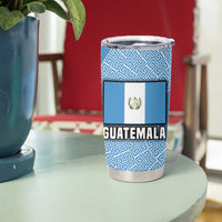 Guatemala Flag Map Tumbler Cup with Blue White Swirl and Geometric Pattern Design - Wonder Print Shop