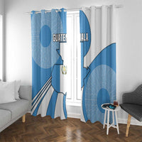 Guatemala Flag Map Window Curtain with Blue White Swirl and Geometric Pattern Design - Wonder Print Shop