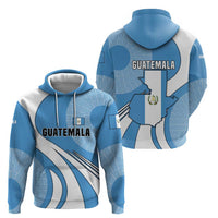 Guatemala Flag Map Zip Hoodie with Blue White Swirl and Geometric Pattern Design - Wonder Print Shop