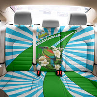Nicaragua National Bird Back Car Seat Cover with White Flor de Sacuanjoche and Blue Stripe Design - Wonder Print Shop