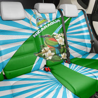 Nicaragua National Bird Back Car Seat Cover with White Flor de Sacuanjoche and Blue Stripe Design - Wonder Print Shop