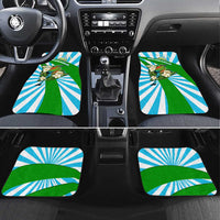 Nicaragua National Bird Car Mats with White Flor de Sacuanjoche and Blue Stripe Design - Wonder Print Shop