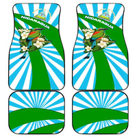 Nicaragua National Bird Car Mats with White Flor de Sacuanjoche and Blue Stripe Design - Wonder Print Shop