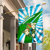Nicaragua National Bird Garden Flag with White Flor de Sacuanjoche and Blue Stripe Design - Wonder Print Shop